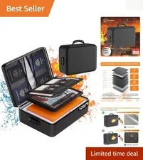 Upgraded Fireproof File Organizer, Secure Storage for Important Documents & More