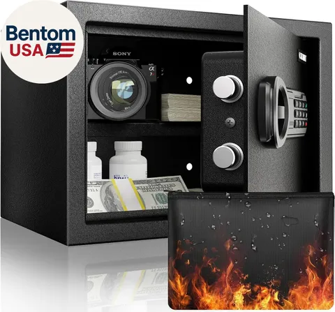1.2 Cu.Ft Modern Fireproof Safe – Digital Safe with Fireproof Bag, Keypad & Key,