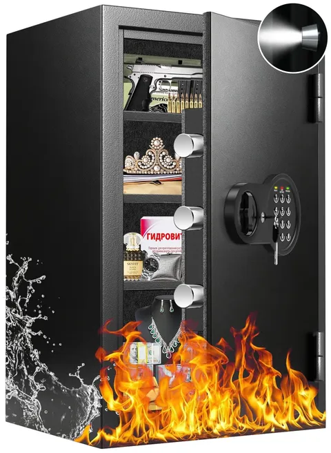 Mitlvge 35Min Real Fireproof Safe Box, 5.0 Cu Ft Home Safes Water and Firepro...