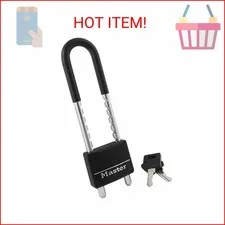 Master Lock 527D Adjustable Shackle Padlock with Key, Black