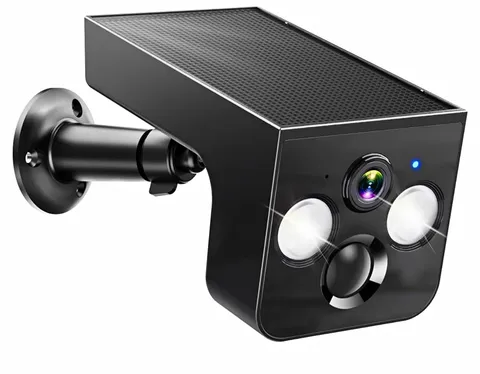 2K Outdoor Solar Wi-Fi Wireless IP Camera Color Night Vision PIR 2-Way Siren