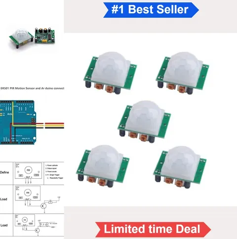 5pcs HC-SR501 PIR Infrared Motion Sensor Human Body IR Detector Module Arduino