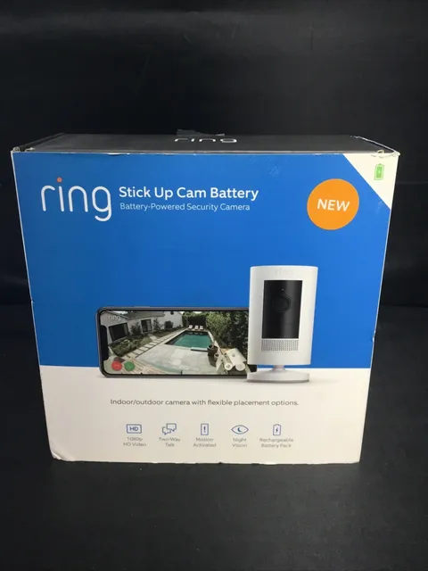 Ring Stick-Up Cam Battery Powered Security Camera 1080p HD Indoor/Outdoor