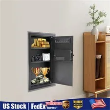 Fireproof Hidden Lock Wall Safe With Keys Cash Jewelry Superior Home Security