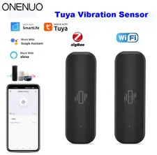 WiFi or Zigbee Vibration Sensor Home Security Protection Tuya Smart Life App 