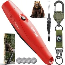 Loud 125dB Safety Alarm with Compass & Hook - Compact One-Button Outdoor Alert f