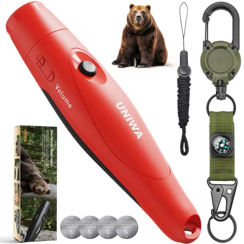 Loud 125dB Safety Alarm with Compass & Hook - Compact One-Button Outdoor Alert f