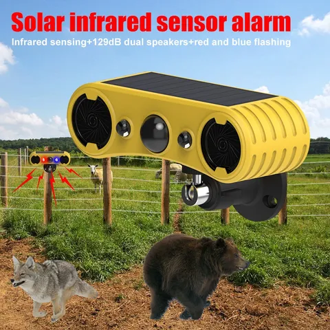 Alarma del sensor de movimiento solar al aire libre ultrasónica con parpadeando