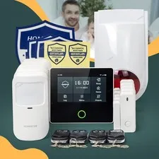HOMSECUR Wireless WIFI 4G LCD Home House 4.3" Alarm System with 4 Pet-Immune PIR