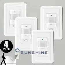 4PCS Motion Sensor Light Switch 180 Degree View Occupancy Sensor Light Switch