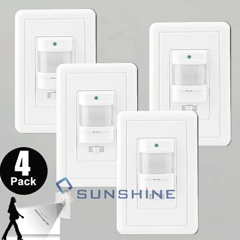 4PCS Motion Sensor Light Switch 180 Degree View Occupancy Sensor Light Switch