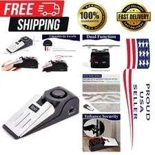 Compact Floor Wedge Door Stop Alarm – 3 Sensitivity Levels for Ultimate Security