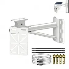CCTV Security Camera Mount Bracket - Pole/Wall Mount with Solar Panel Holder,...
