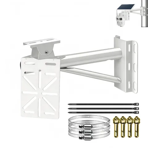 CCTV Security Camera Mount Bracket - Pole/Wall Mount with Solar Panel Holder,...