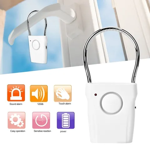 120dB Touch Sensor Door Handle Alarm Anti Theft Vibration Window Burglar Alert