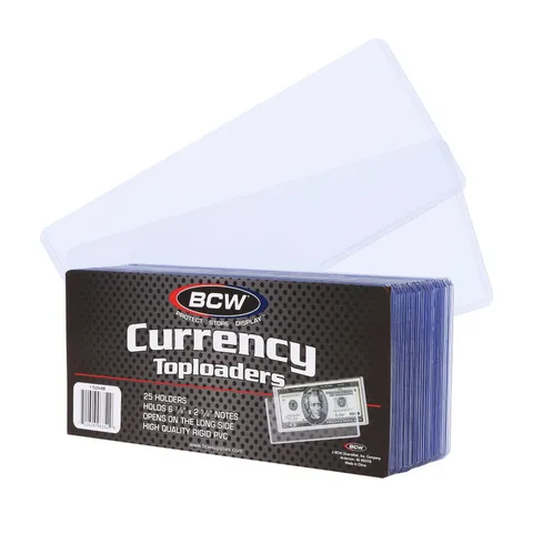 Currency Topload Holder - Pack of 25 | Clear Rigid PVC Protective Sleeve for ...