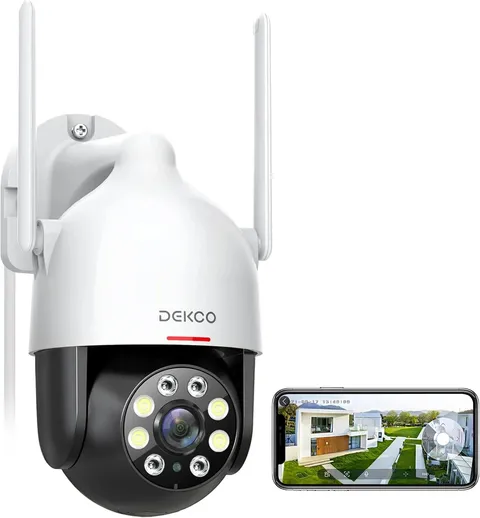 2K Outdoor WiFi Security Camera Pan Tilt Dome With Color Night Vision Two Way...