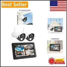 Deluxe Wireless 2-Camera Security System - 7 inch Touchscreen with Night Vision