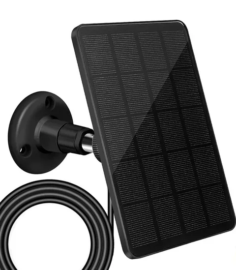 3W 5V Solar Panel for Security Camera with Micro USB Type C Port Battery Charger