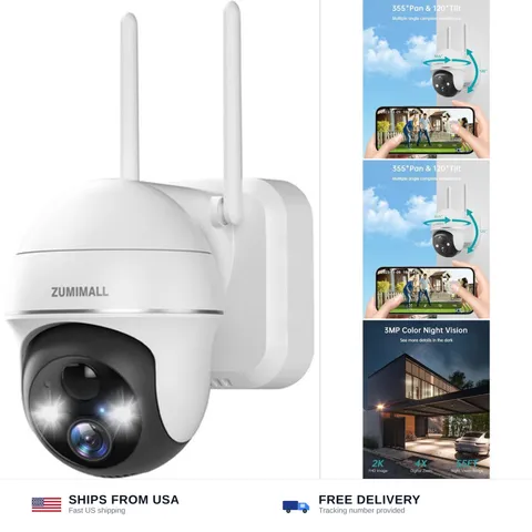 ZUMIMALL 2K Security Cameras Wireless Outdoor, Battery Powered Cameras for Ho...