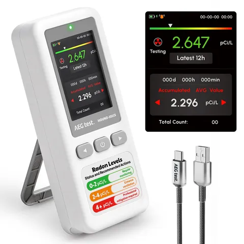 Aegtest Hound-1011S Portable Radon Detector High-Accuracy Sensor For Home