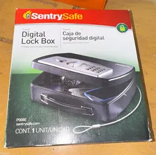 SentrySafe P008E Small Portable Digital Combination Lock Box w/ Tethering Cable