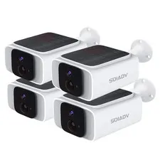 Wifi6 2.4G/5G Wireless Solar Battery Security Camera System 4PACK 4Mp,Waterproof