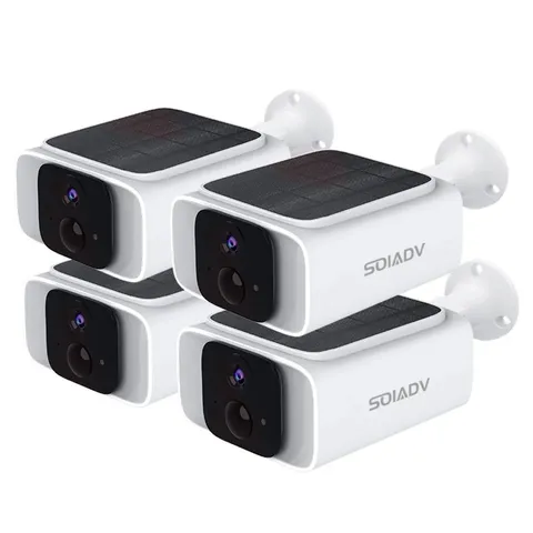 Wifi6 2.4G/5G Wireless Solar Battery Security Camera System 4PACK 4Mp,Waterproof