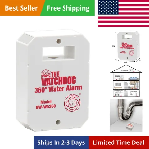 Compact 110 dB Water Alarm w/360° Sensing Technology BW-WA360