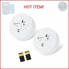 Geevon 2 Pack Water Leak Detectors, 100dB Water Sensor Alarms Flood Detector for