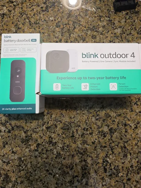 Blink Outdoor 4 Wireless Camera Security System & Blink Video Doorbell BUNDLE