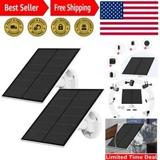 High-Efficiency 5W Solar Panel for Outdoor Rechargeable Security Cameras, 2-Pack