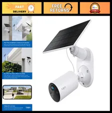 Wireless Outdoor Solar Security Camera 1080p, Battery-Powered, Person Detection,