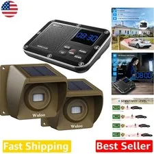 Solar Driveway Alarm Wireless 1800ft Range Outdoor Motion Sensor, Rechargeable