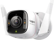 Tapo Colorpro Wi-Fi Outdoor Camera, Poe, Plug-In, Daylight Clarity at Night, 2K