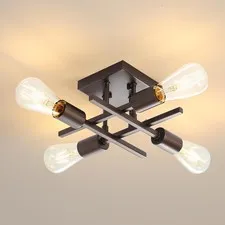 Eietonte Industrial 4-Light Semi Flush 1 Count (Pack of 1), Oil-Rubbed Bronze
