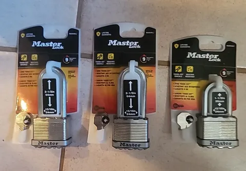 3x Master Pad Lock 2.5in x 15/16in & 1in x 15/16 M5XKADLJ Boron Stainless Steel