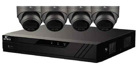 8CH NVR 12MP With 2TB HDD AND 4X 4MP Turret Camera, Gray - CV-8IP-4DOME-2TB-G