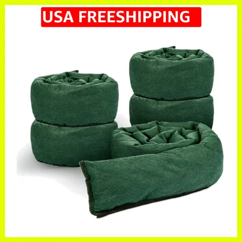 5 Pcs Water Barrier 5 ft x 6.5 Inch Flood Barriers for Home Reusable Absorben...