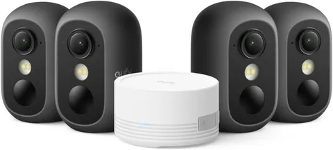 Security cam C35 4-Cam Kit, Wireless Security Indoor/Outdoor Camera, Magnetic Mo