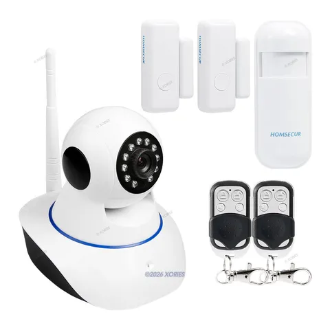 HD WIFI Camera Pan & Tilt Control+Wireless Motion Sensor For House Alarm