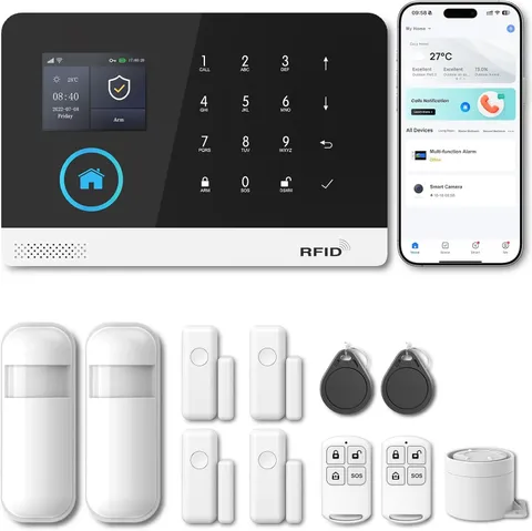 Wireless Home Security System with App Alerts - No Subscription Needed