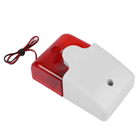 12V Wired Strobe Siren Alarm System Red Light For Home Security