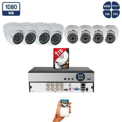 Evertech 8 Channel HD CCTV Video Surveillance System 8 HD Security Camera DVR 1T