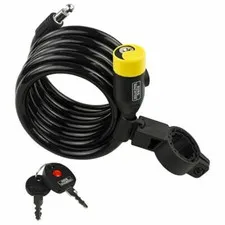 180cm Spiral Coil Cable Lock with Illuminated Key Hole