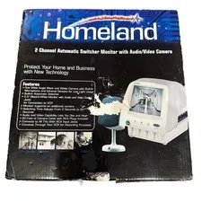 Homeland 2 Channel Automatic Switcher Monitor with Audio Video Camera 01875