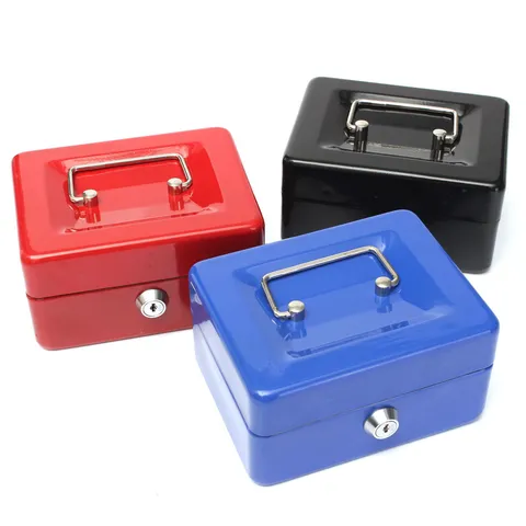 Paccaya Lock Cash Box Deposit Petty Cash Money Box Safe 2 Keys 8 Slot Tray
