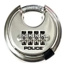 POLICE Combination Lock with Hardened Steel Shackle Heavy Duty Keyless 4...