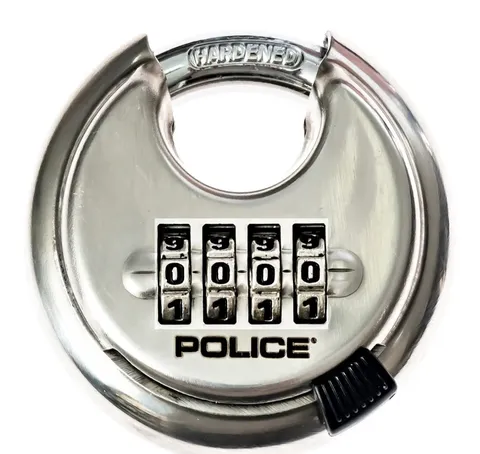 POLICE Combination Lock with Hardened Steel Shackle Heavy Duty Keyless 4...