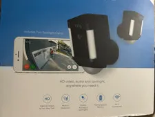 Ring Spotlight Cam Battery Outdoor Security Camera - Black Pack of 2